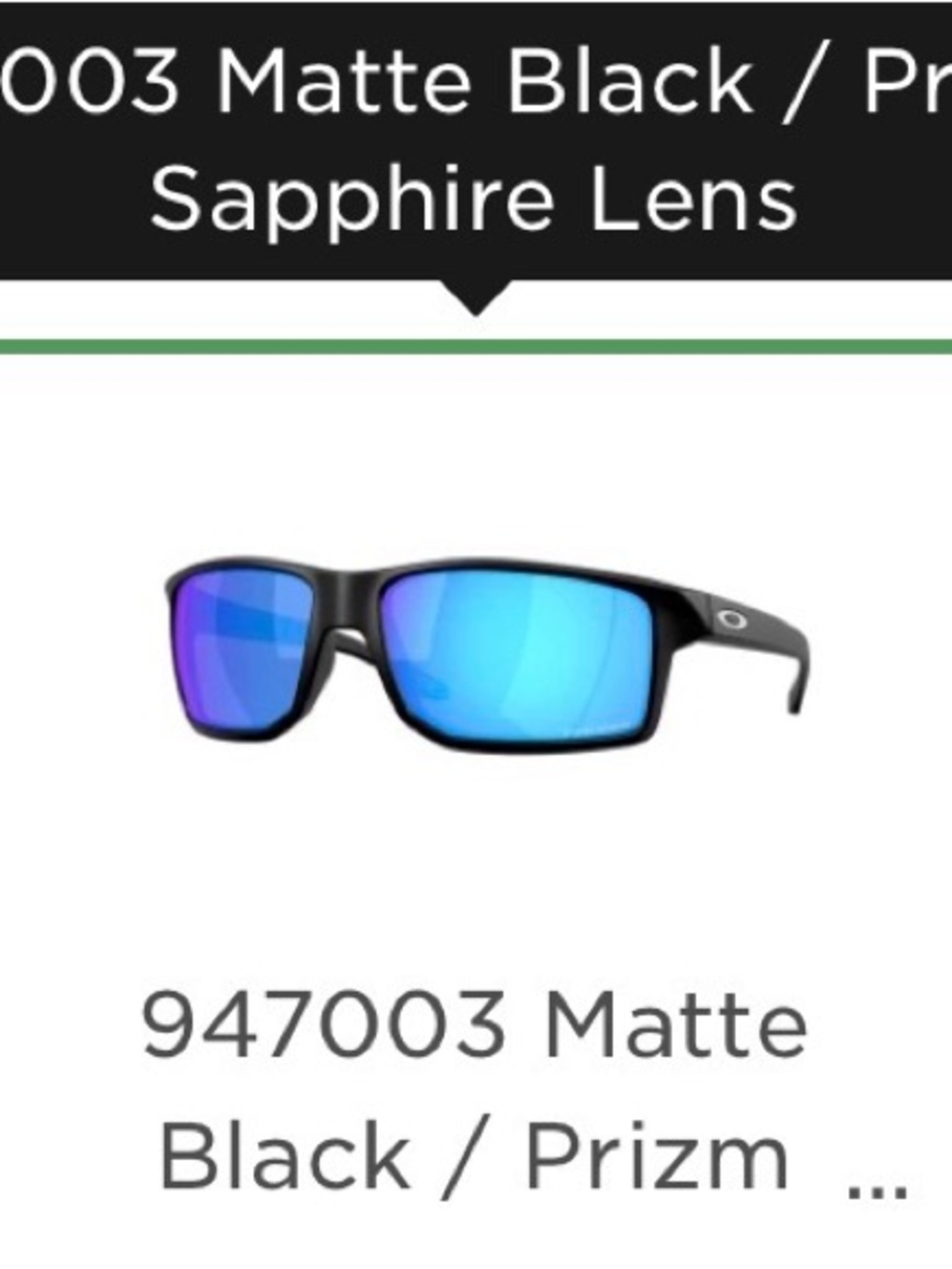 Oakley Matte Black Frame with Sapphire Blue Prizm Lenses